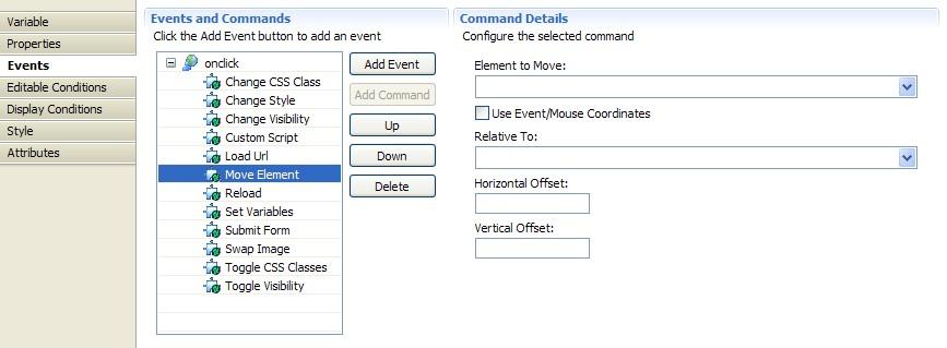 Events and Commands alias (View Mapping). Another option is to specify a URL mapping (URL Mapping).