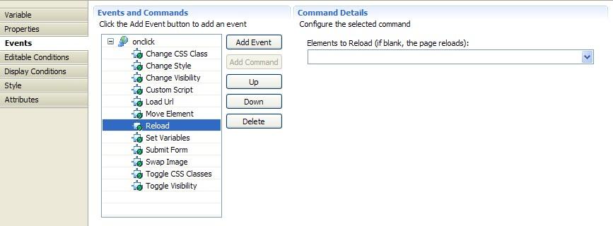 Events and Commands Use Event/Mouse Coordinates Optional: Use the event/mouse coordinates along with the Horizontal Offset and Vertical Offset to determine the destination coordinates of the element