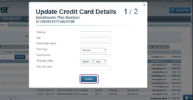 Step 3: Press the Confirm button. Your credit card details will be updated. 4.