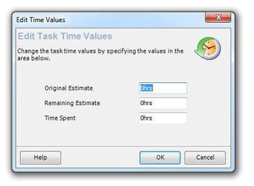 The Edit Time dialog allows you to enter in the duration data for the JIRA issue.