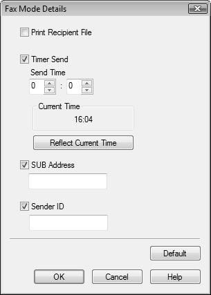 4.1 Sending a fax 4 4.1.4 Configuring the transmission conditions When sending a fax, click [Fax Mode Setting Details] in the [FAX Transmission Popup] window to display the [Fax Mode Details] window.