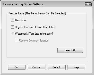 ..] in [Favorite Setting] in the [Printing Preferences] page of the fax driver. 2 Select the name of settings you want to change from the list, and then configure items.