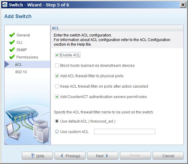 IP ACL This section defines the parameters used to support IP address blocking of detected endpoints, applied using the Endpoint Address ACL action.