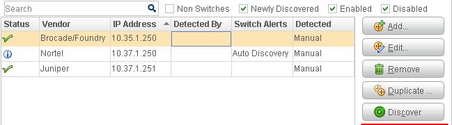 discovery protocol. For the discovery protocol in use by the switches of a specific vendor, see Appendix 1: See and Control Capabilities Summary.