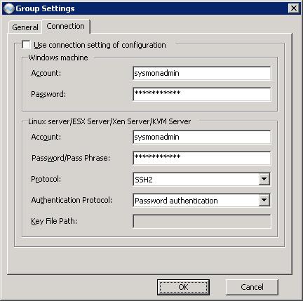Specifications for Managed Machines 5. Click the OK button when settings are completed. 6. Verify that the group has been added to the navigation tree window.