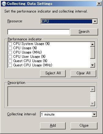 4 Collecting Performance Data 5. Add or modify the collecting data setting performing the following procedure.