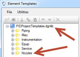 Creating the New Templates in the DGNLib file. Creating the New Templates for Nozzles Load OpenPlant PowerPID. From the startup dialog change the file type to DGN Libraries.
