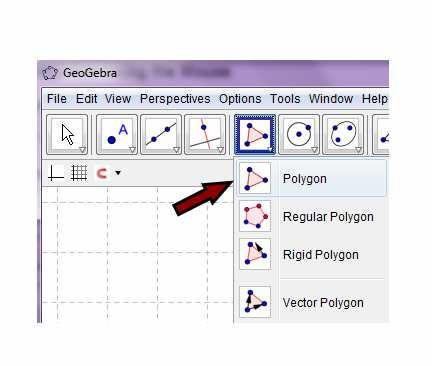 Choose the tool Polygon from the toolbar.