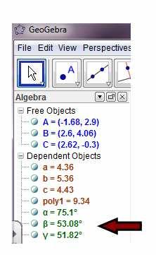 On the input bar below, let s establish our SUM calculations. Take a look at what your angles are called on the left hand column.