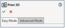 3 Select either Easy Mode or advanced mode in print settings. Easy Mode has the default values set for simple settings.