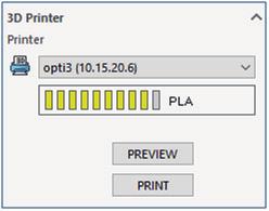 Click on the tab to select the mode. Click on the tab to select the mode. <3D Printer> : Can manage 3DWOX printer, page preview, and print.