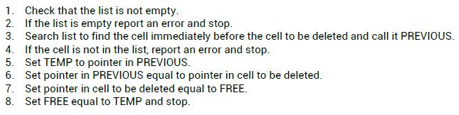 DELETION Suppose we wish to delete the third cell in the Linked list shown above.