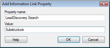 4.5.2 Creating Substructures Search Information Links To create an information link for the substructures search: 1. In the Information Designer, click New and select Information Link.
