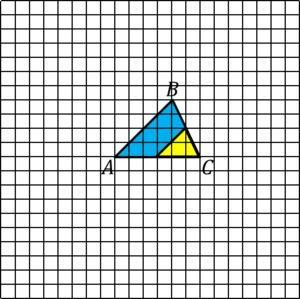 The scale factor of 1/2 makes a smaller triangle.