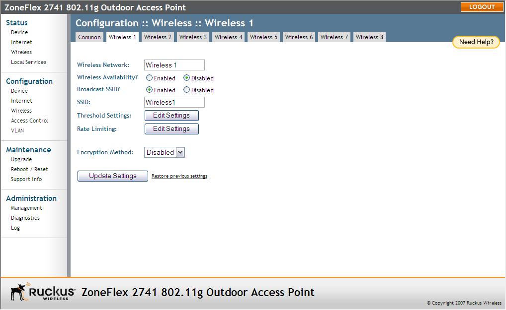 Configuring the Access Point Configuring for Standalone Operation or for Management by FlexMaster Figure 18.