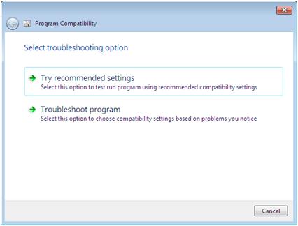 Troubleshooting Program Compatibility Program Compatibility Troubleshooter Tries