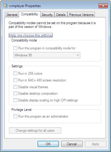 Setting Compatibility Modes Can set compatibility