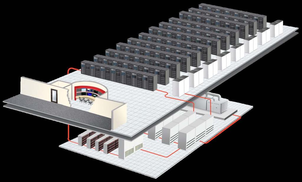 Premium Datacenter Floor Space Server Racks Air Conditioning System Generator A datacenter floorplan