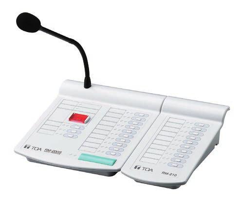 SX-2000 series Remote Microphone RM-200SA/RM-210 RM-210 Features Elegant design 13 function switches Zone, group, all-call paging, and starting pre-recorded messages Emergency sequence can be started
