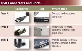 Other types of ports include: Firewire port Bluetooth port SCSI port esata port IrDA port
