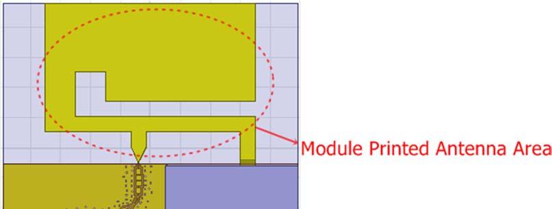 8.1.2. Module Layout Guideline - Main board antenna area under module printed antenna should be clear or empty.