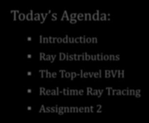Today s Agenda: Introduction Ray Distributions