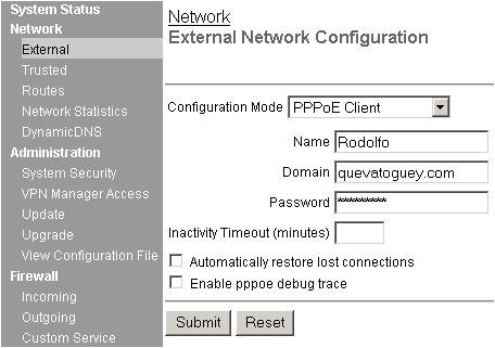 Troubleshooting the Connection 2 Enter the PPPoE login name and password supplied by your ISP. 3 Enable the Automatically restore lost connections checkbox.