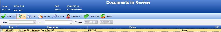 Select the document(s) and click Change HCP. 3.