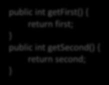 Implement a Custom Writable get() method public int getfirst() { return first; } public int getsecond() { return second; } write() method public void write(dataoutput out) throws IOException { out.