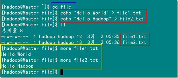 /home/hadoop/file and 2