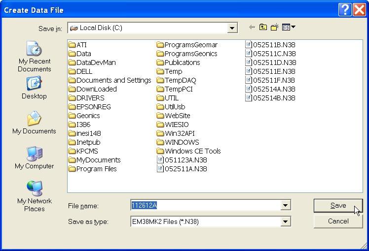Description of Monitoring Mode Options Data File (create data file) The log data file can be created in any directory.