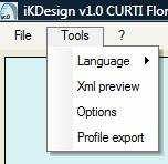 Tools You can find different options in this menu: Language : translate in French or English the software Xml preview, for
