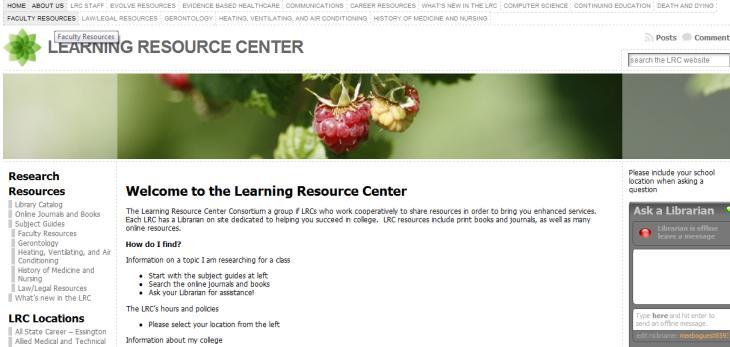 2. Your college s Learning Resource Center webpage, including hours of operation