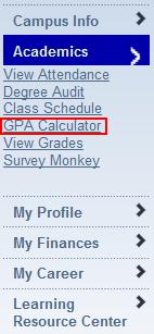 HOW TO USE THE GPA CALCULATOR 1.