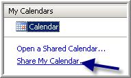 Sharing the Calendar The new feature allows you to Share your calendar.