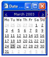 To bring up a calendar use the mouse to click on the calendar icon following the field.