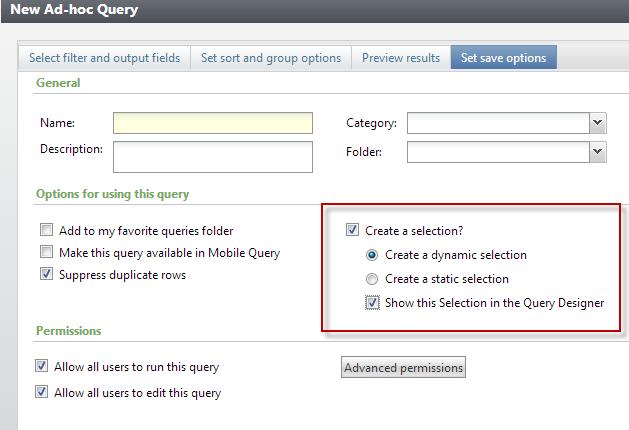 What are selections? (cont.) To create a selection from a query, the query record type must be Constituent.