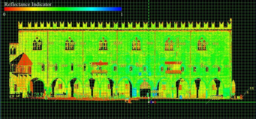 Sensors 2013, 13 9767 Figure 15. Cyclone. Point cloud of the Palazzo del Capitano façade in the new local reference system with the axes rotated.