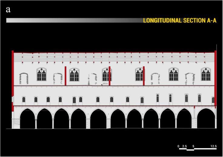 Sensors 2013, 13 9752 Figure 4. Palazzo del Capitano sections (a) Longitudinal section AA. (b) Longitudinal section BB. (c) Cross sections CC and DD. (d) Cross sections EE and FF.