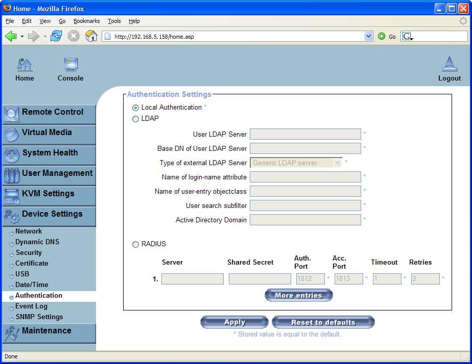 76 PRODUCT USER GUIDE Authentication Settings Figure 6-40. LDAP and other Authentication Settings On this screen you can specify where the OPMA module will look in order to authenticate the users.