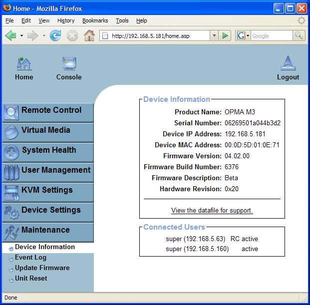 CHAPTER 6. MENU OPTIONS 85 Maintenance Device Information Figure 6-43.