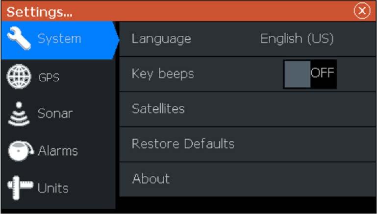 Settings Provides access to application and system settings.