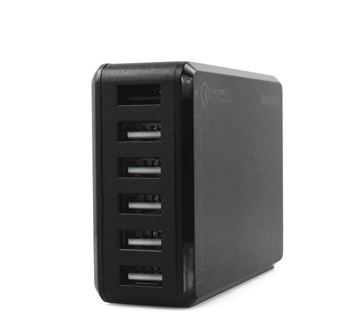 Chargers Q7 6-Port USB Charging Station with Rapid Charging Intelligent USB Charger with Auto Detect Technology Instantly identifies each device and adjusts the power output to deliver the fastest