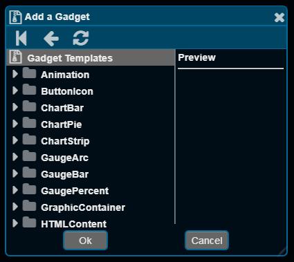BASview 2 Dashboard Gadgets There are 22 dashboard gadget types Animation ButtonIcon ChartBar ChartPie ChartStrip GaugeArc GaugeBar GaugePercent