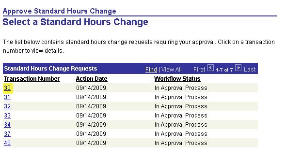 Job/Salary: Approve Standard Hours Change Click the Staff Changes tab, and then select Approve