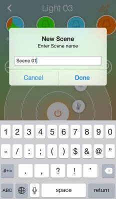 Manage group and delete scenes Tap here to