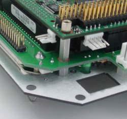 In most cases, the best orientation is for the IDE drive connector facing right when the board stack is viewed so that the PC/104 bus connectors are at the bottom edge (see photo below).