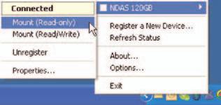 Select the NetDisk, and click the desired mount access (Read Only or Read/Write) D) Write Access In a network environment where only Windows 2000 or XP computers need to access and share NetDisk,