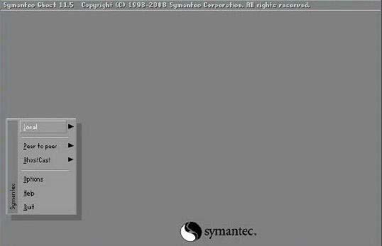 B.4.4 Manual To restore the last system backup, please follow the steps below. Step 1: Type <4> and press <Enter> in the main menu. Step 2: The Symantec Ghost window appears.