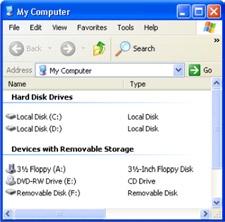 Find where your phone s memory card displays as a Removable Disk icon. On a PC, this is the My Computer window.